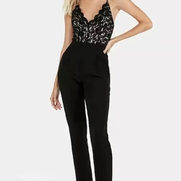 Black lace jumpsuit express Clearance